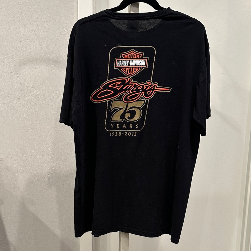 Harley Davidson Sturgis 75th Tee XL Black Graphic Biker Shirt - Picture 5 of 9